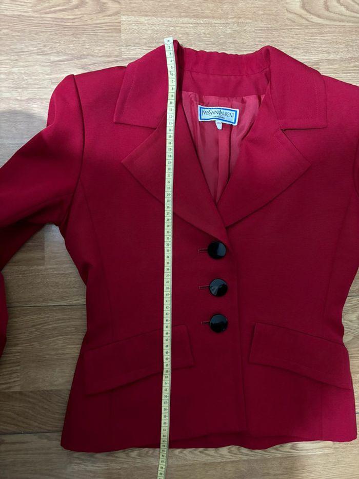 Veste blazer vintage 80's Yves Saint Laurent rouge - photo numéro 14