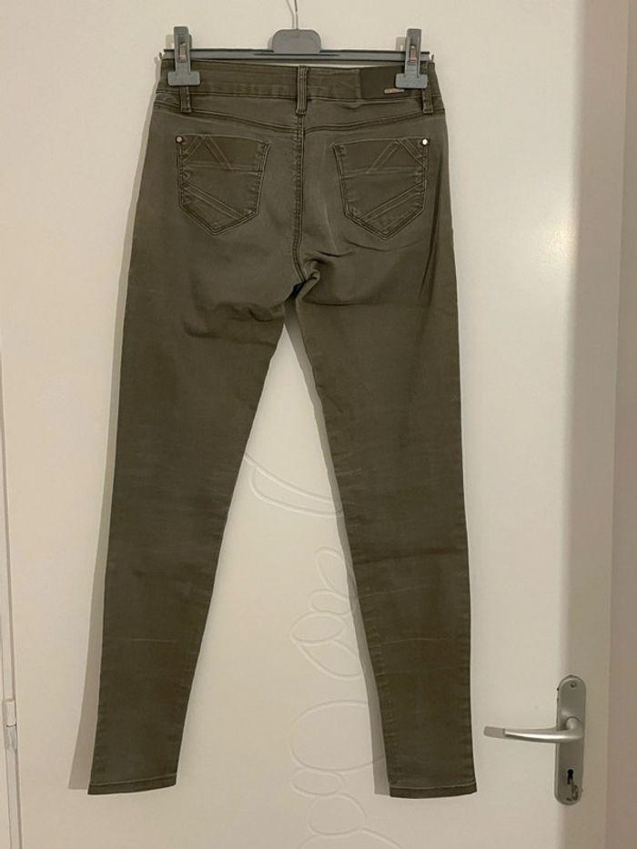 Pantalon jean kaki extensible coupe skinny fermeture devant Morgan taille 34 - photo numéro 5