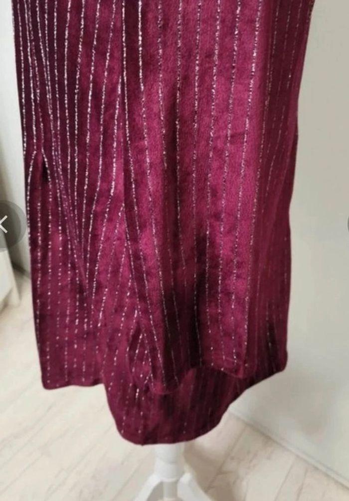 Robe en velours bordeaux a rayures argentées femme taille 38/40 , M/ L 🖤 - photo numéro 11