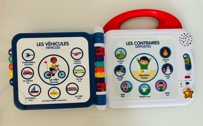 Oxybul Vtech 18 mois - 4 ans mon premier imagier bilingue français anglais mes 100 premiers mots livre éducatif électronique interactif bébé 12 pages illustrées animaux aliments couleurs parties du corps vêtements contraires lot SOP77 - photo numéro 8