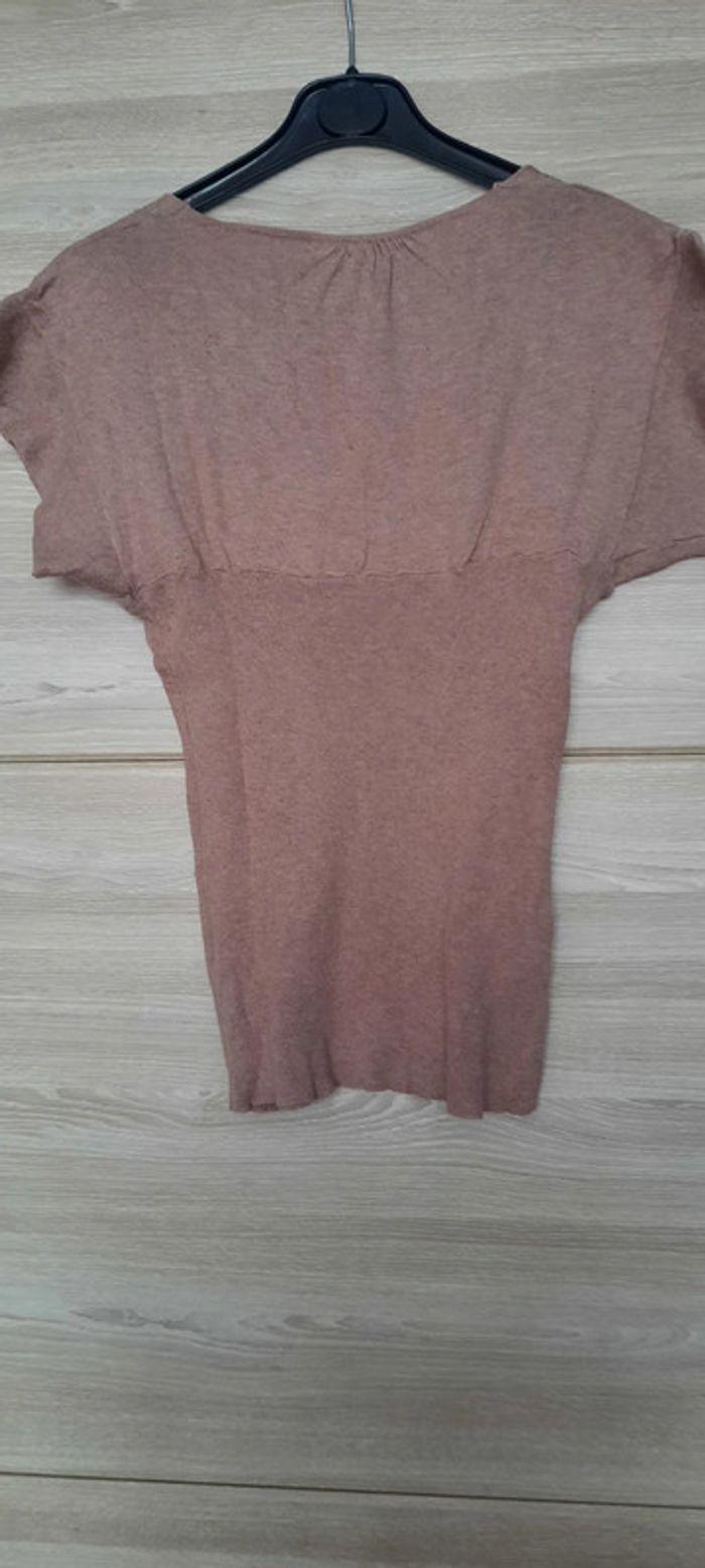 T shirt rose taupe T.36 - photo numéro 5