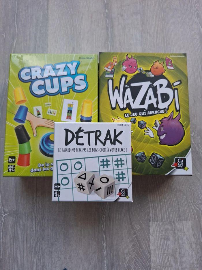 3 jeux neuf - wazabi + crazy cup + detrax - photo numéro 1