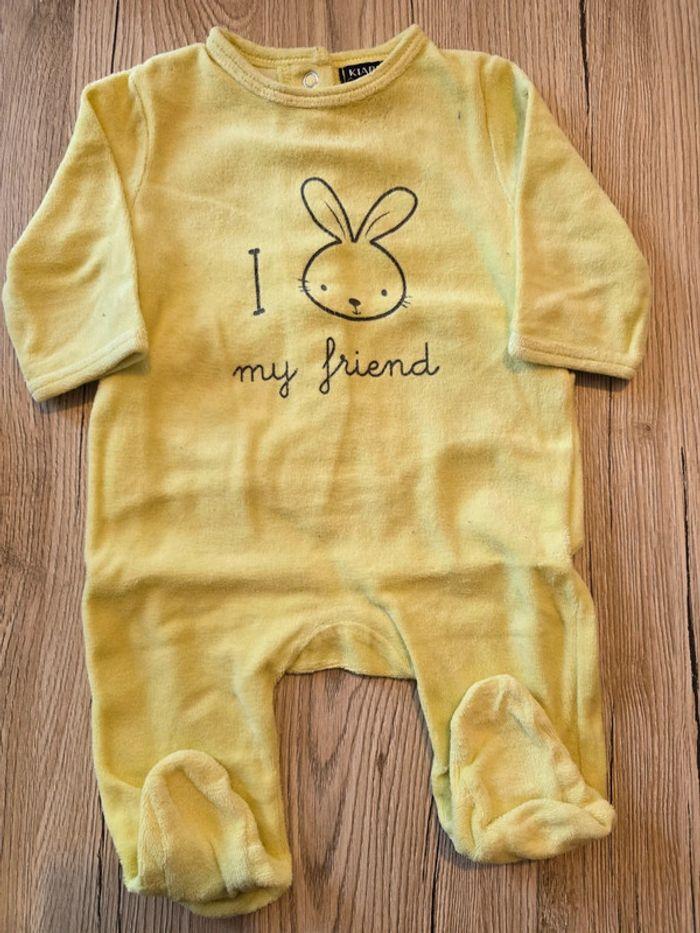 Pyjama lapin vert anis bébé garçon 3 mois