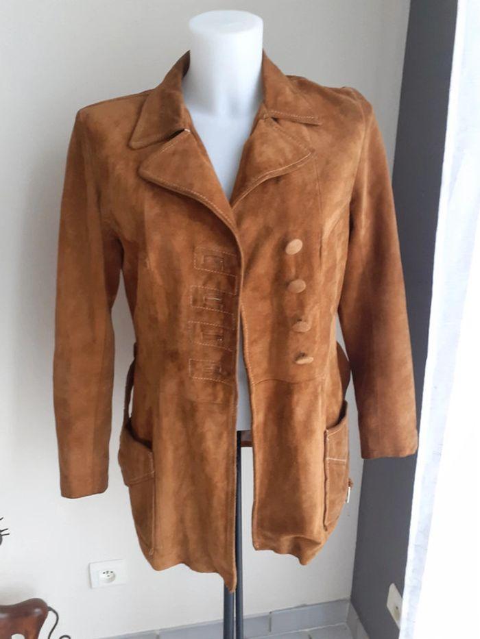 Veste vintage cuir t M out confort vent couvert - photo numéro 1