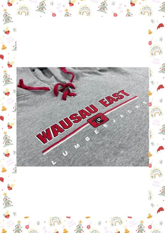 👕 Sweat à capuche Veste University Rare Vintage y2k 90s 2000s Wausau East USA Gris Taille S 👕 - photo numéro 7