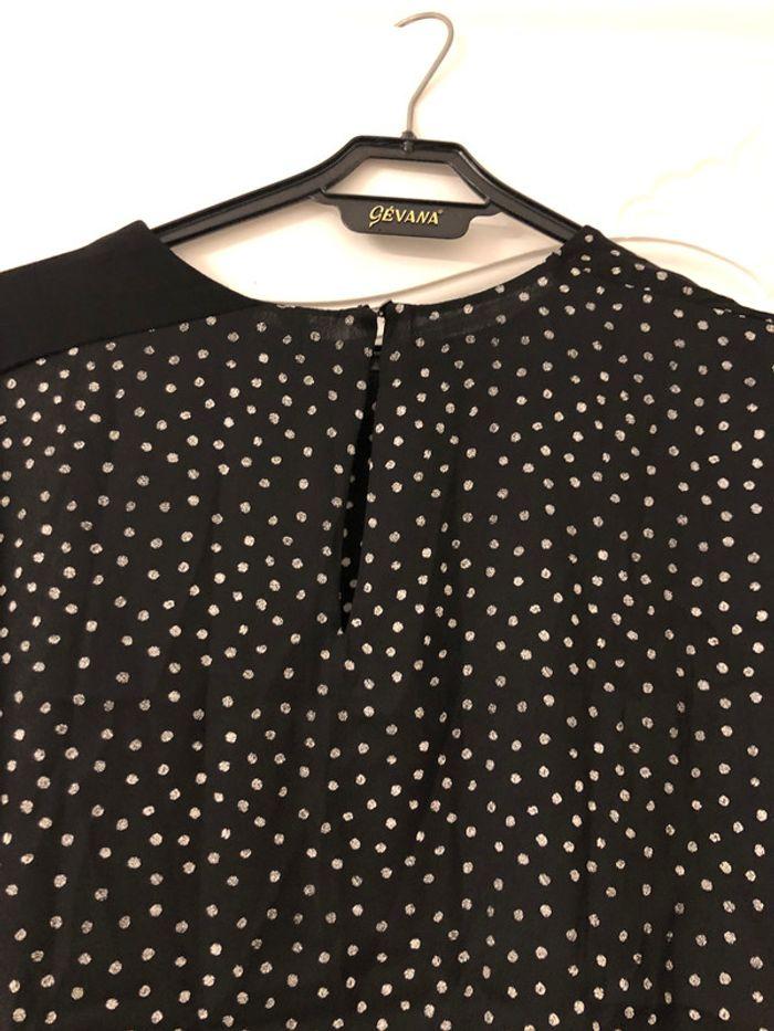 T-shirt blouse Manches courtes 36 noir et pois - photo numéro 3