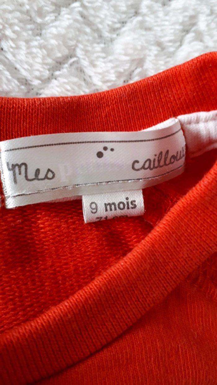 Pull coton rouge ourson Mes Petits Cailloux 9 mois neuf - photo numéro 3