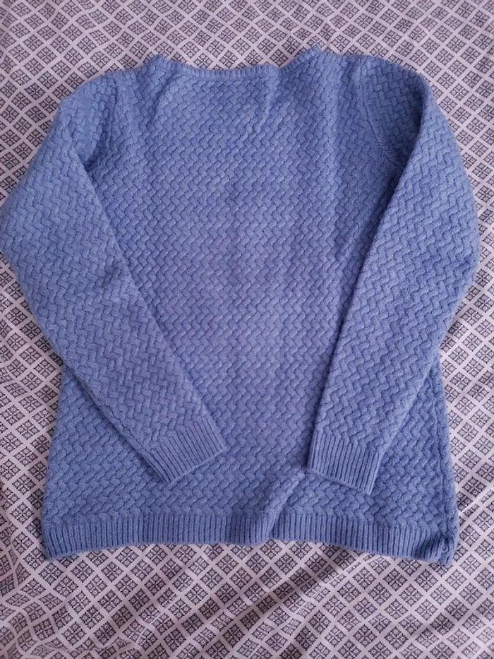 Pull laine bleu clair femme chaud et tout doux - photo numéro 3