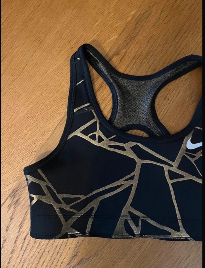 Brassière sport Nike noir + doré XS S - photo numéro 3