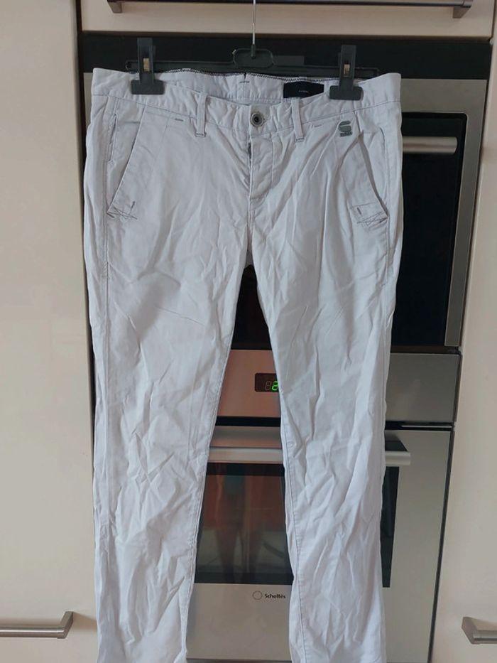 G star  pantalon  gris clair - photo numéro 3