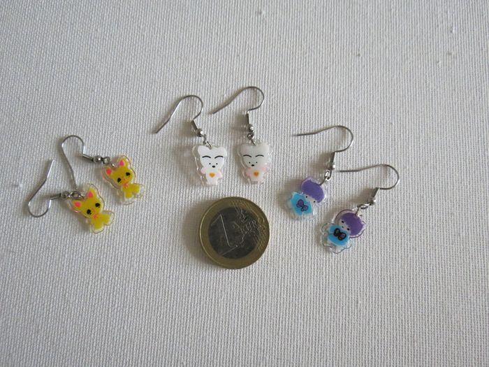 Lots de 3 paires de boucles d'oreilles Kawaii - photo numéro 8