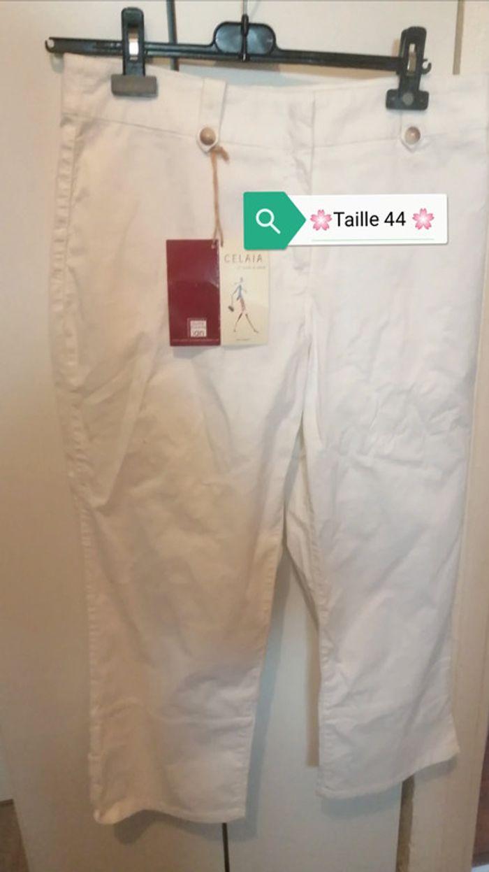 🌸Pantalon blanc mom fit Taille 44 "Celaia" Neuf 🌸 - photo numéro 1