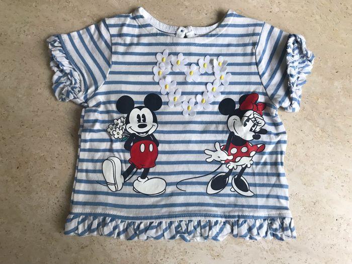 T-SHIRT "DISNEY BABY - C&A" LIGNE BLEU & BLANC - TAILLE : 68 - photo numéro 1