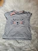 Tee-shirt gris avec chat vertbaudet