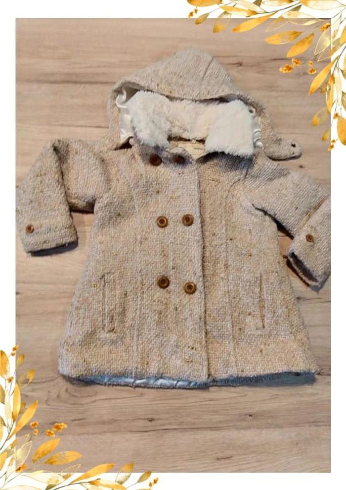 🌻 Joli manteau hiver très chaud à capuche fille 4 ans 🌻 - photo numéro 1