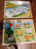 Lot de deux puzzles en bois