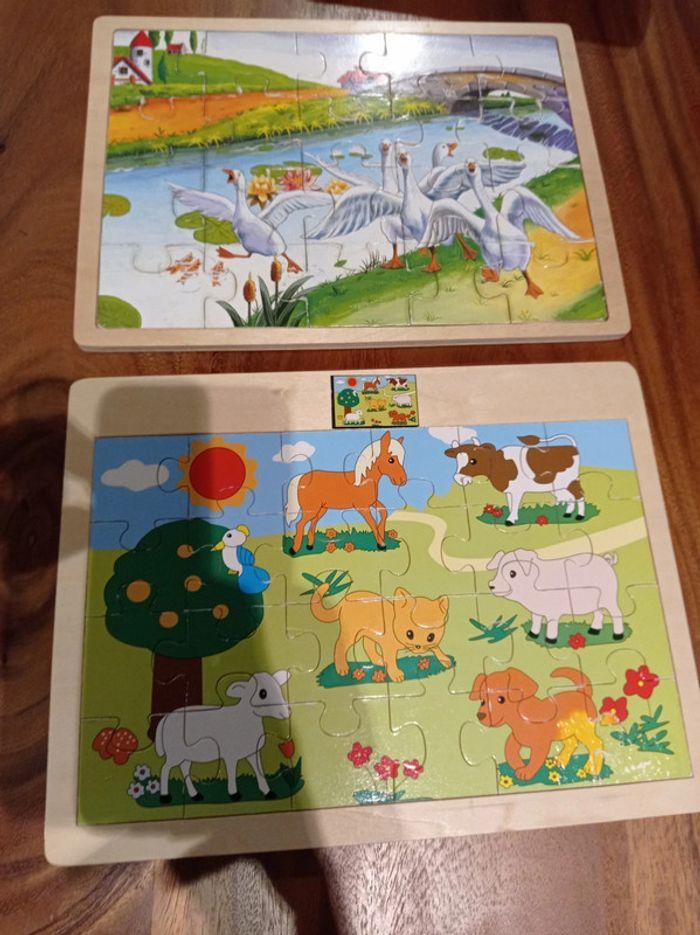 Lot de deux puzzles en bois