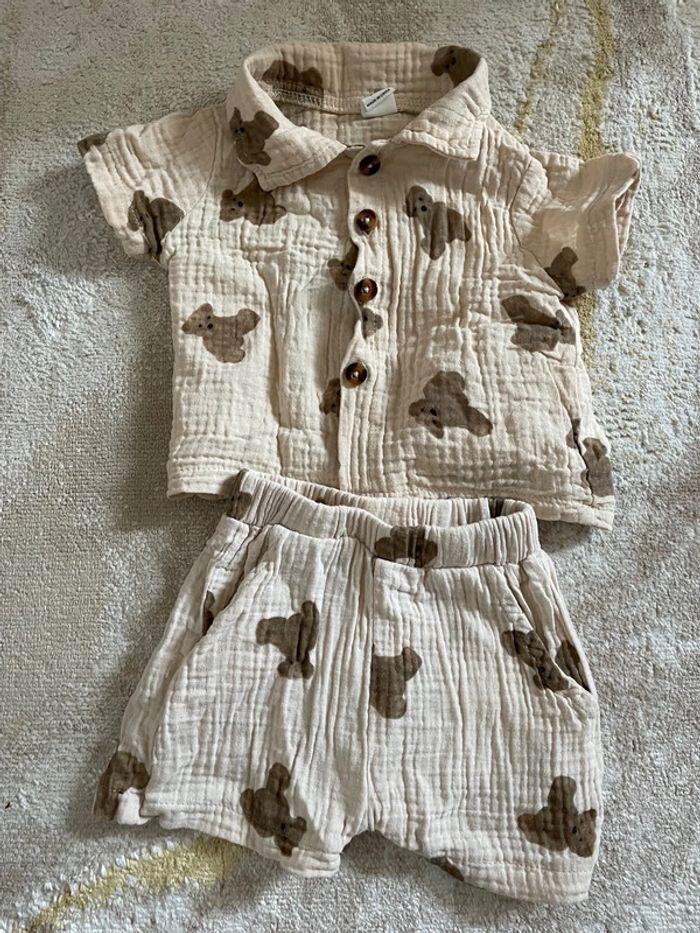 Ensemble short + chemise bébé - photo numéro 1