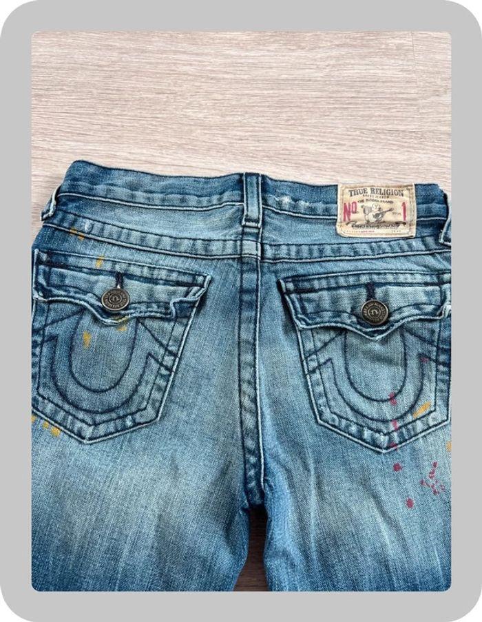 🩳 Short vintage brodé en jean True Religion Bleu Taille XS 🩳 - photo numéro 13