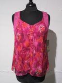 Blouse en voile fuchsia imprimé Jac Jac 40 NEUVE