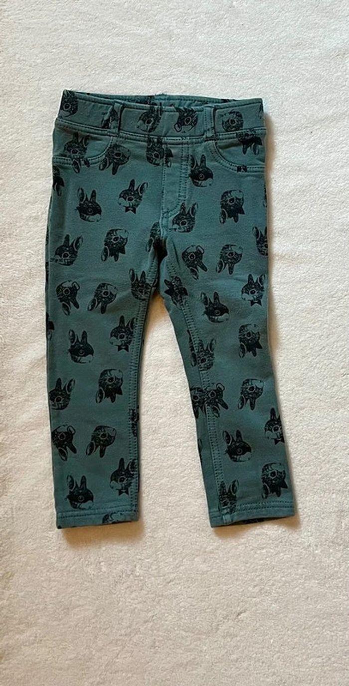 Pantalon lapin H&M bleu taille 18-24 mois / 92 cm - photo numéro 3