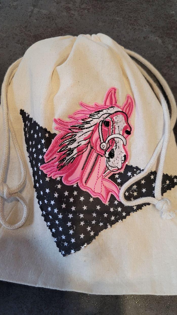 Sac tissus  fourre tout , motif cheval - photo numéro 4