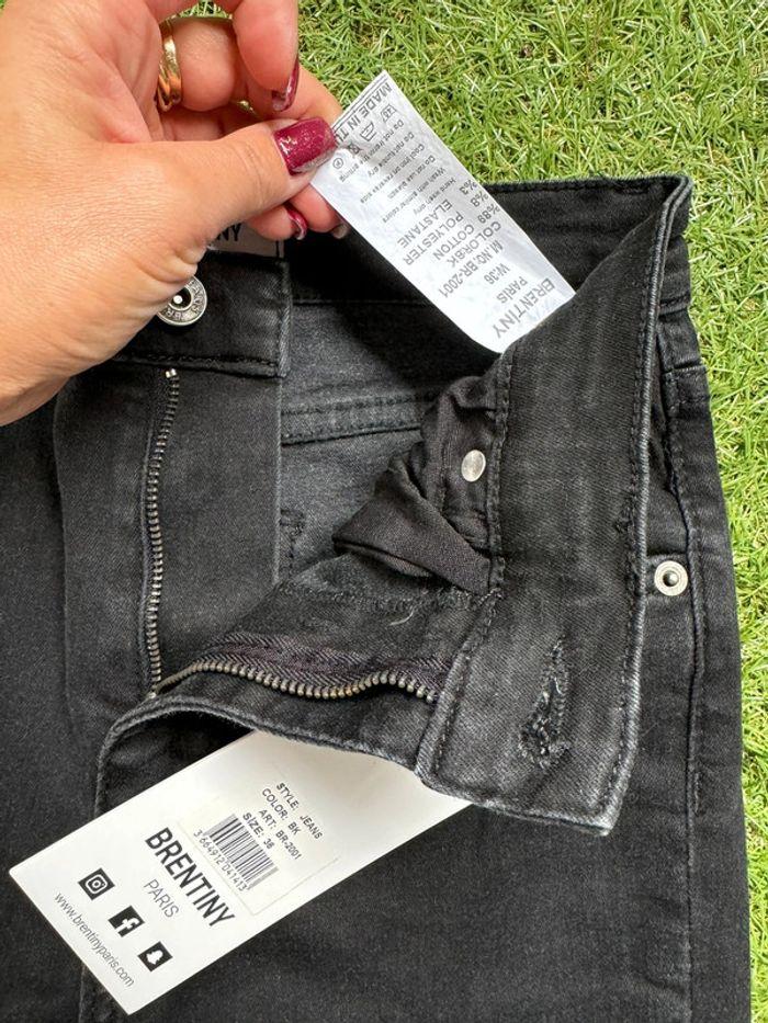 Jean skinny noir usé taille haute 36 neuf - photo numéro 2