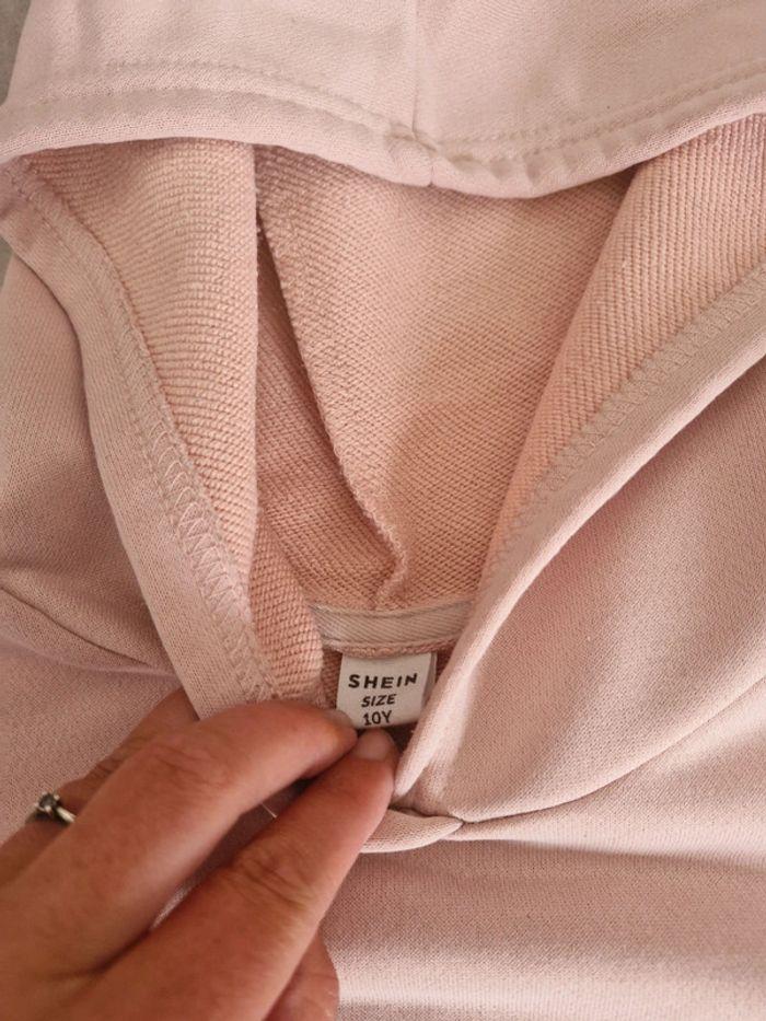 Lot de 2 sweats à capuche rose/noir et gris taille 10ans - photo numéro 5