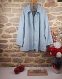 Veste en suédine Vintage 1987  bleu turquoise Femme taille 50 marque Guy Dubouis 🍬