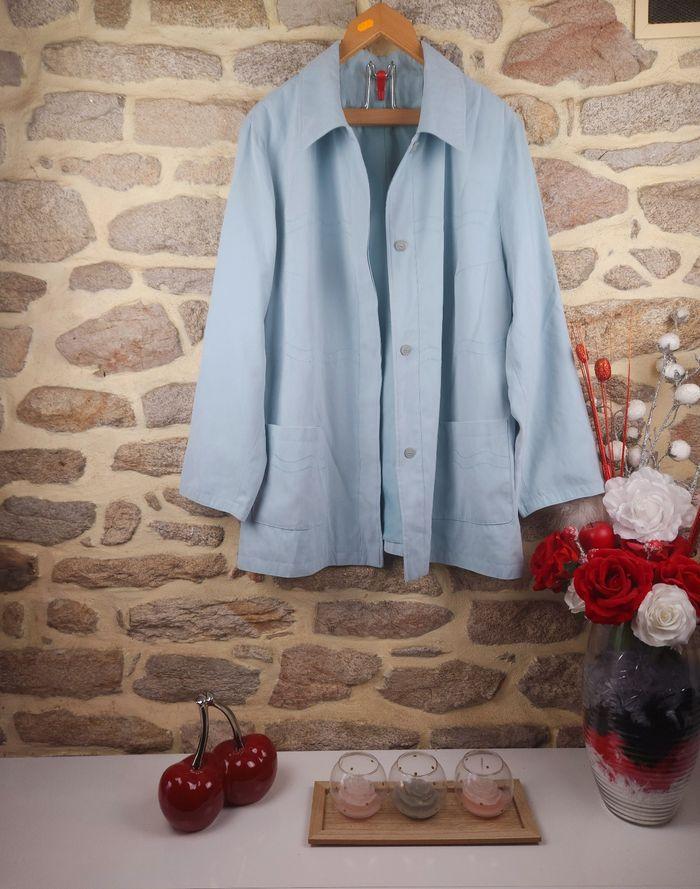 Veste en suédine Vintage 1987  bleu turquoise Femme taille 50 marque Guy Dubouis 🍬 - photo numéro 1