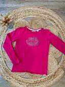 T-shirt manches longues rose fuchsia et argenté Okaïdi taille 8 ans / 128 cm