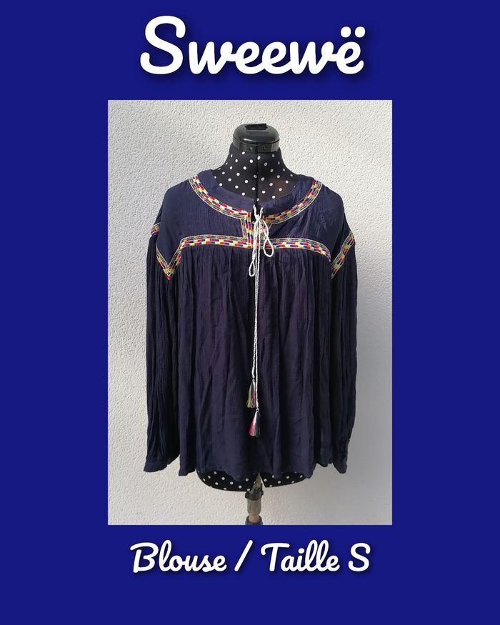 Blouse fluide hippie chic bleu marine Taille S Sweewë - photo numéro 1