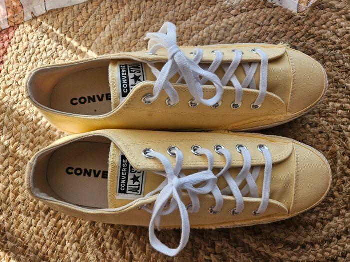 Converse jaune toile semelle corde 42 - photo numéro 6