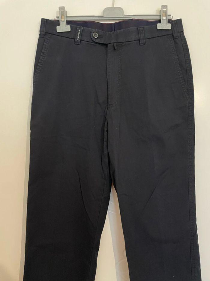 Pantalon chino bleu marine taille haute coupe droite m.e.n.s. Heinecke & Klaproth taille 44 - photo numéro 2