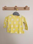 T-shirt manches longues bébé fille Jaune avec pois blancs 3 mois Tissaia