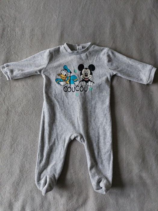 Pyjama Disney Baby gris Mickey & Donald 6 mois - photo numéro 1