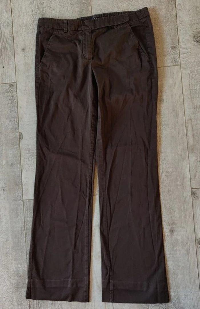 Pantalon fin marron Sisley - photo numéro 1