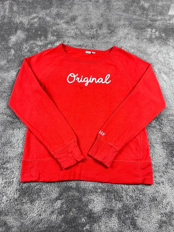 👕 Sweat GAP logo brodé Rouge Taille S 👕 - photo numéro 1