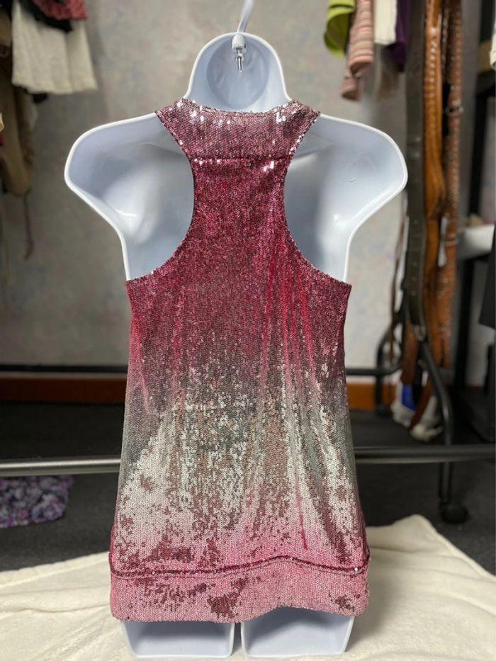 Haut débardeur sequins rose bonbon baby boomer - photo numéro 5