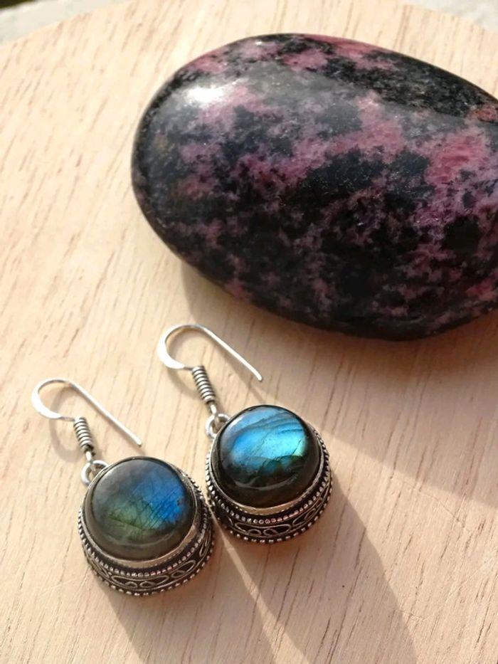 Boucles d'oreilles Labradorite - photo numéro 5