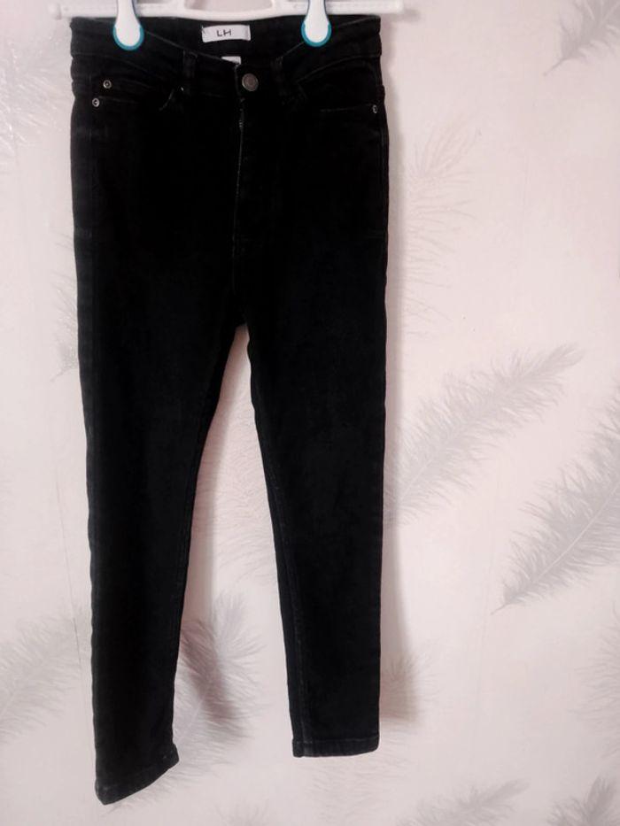 Pantalon/ jean noir LH taille xxs / 150 cm avec des poches sur les côtés et derrière - photo numéro 1