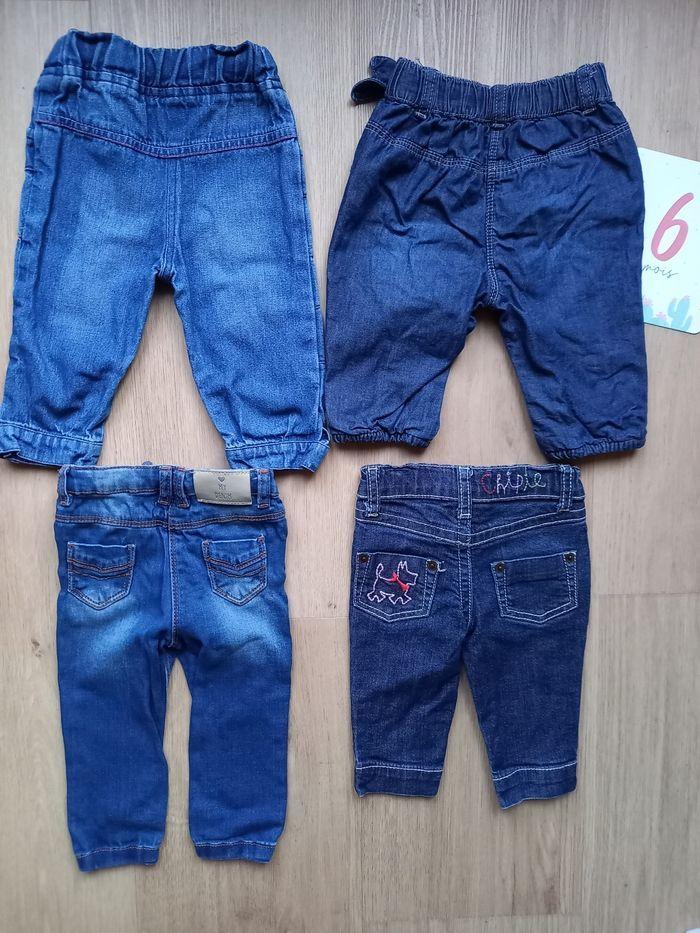 Lot 4 pantalons jeans 6 mois - photo numéro 2