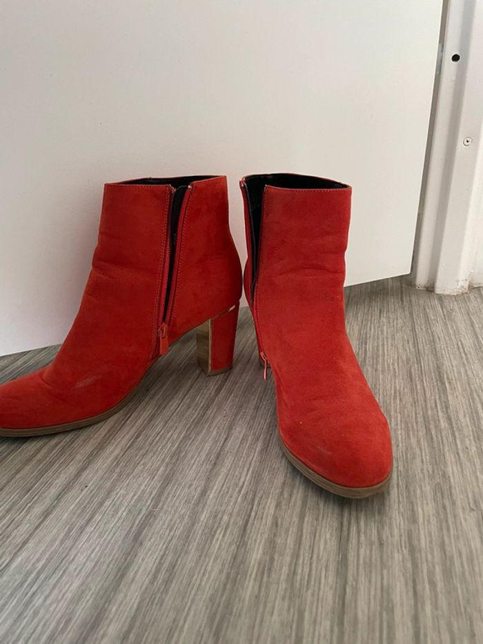 Bottines rouge/orange chaussea - photo numéro 2