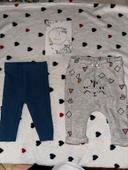 Lot 2 legging et jogging 3mois fille kiabi