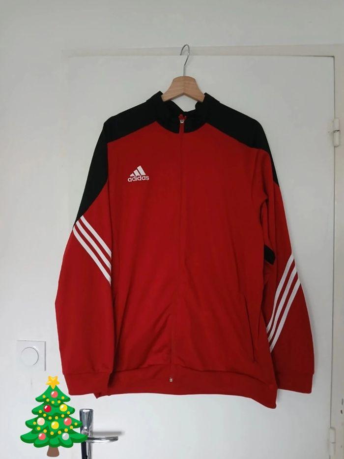 Gilet zippé adidas XL rouge et noir - photo numéro 1