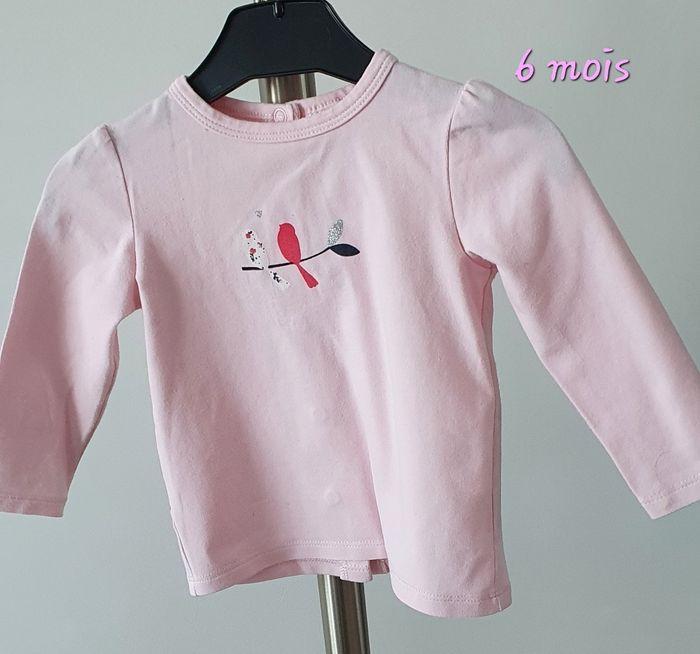 T shirt 6 mois fille manches longues - photo numéro 1