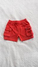 Short garçon coton rouge Kitchoun 9 mois