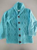 Gilet en laine bleu turquoise 3 ans