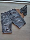 Short Levi's 501 en jeans gris noir original