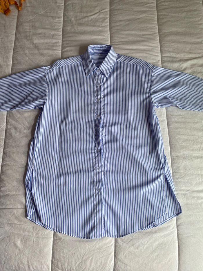 Chemise Shein blanche à rayures bleues en XS - photo numéro 4